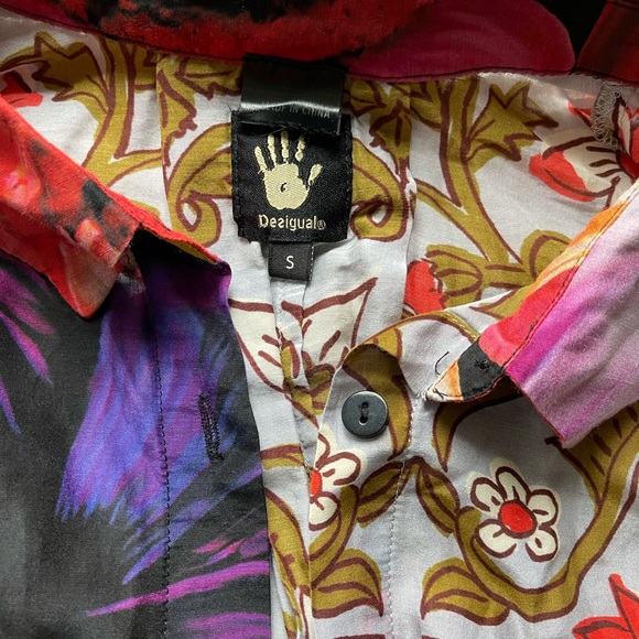 Desigual Mixed Print Button Up Top - Picture 3 of 9